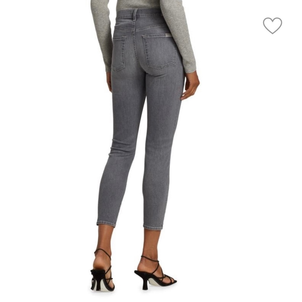 7 For All Mankind High Waist Ankle Skinny Jean in Gray